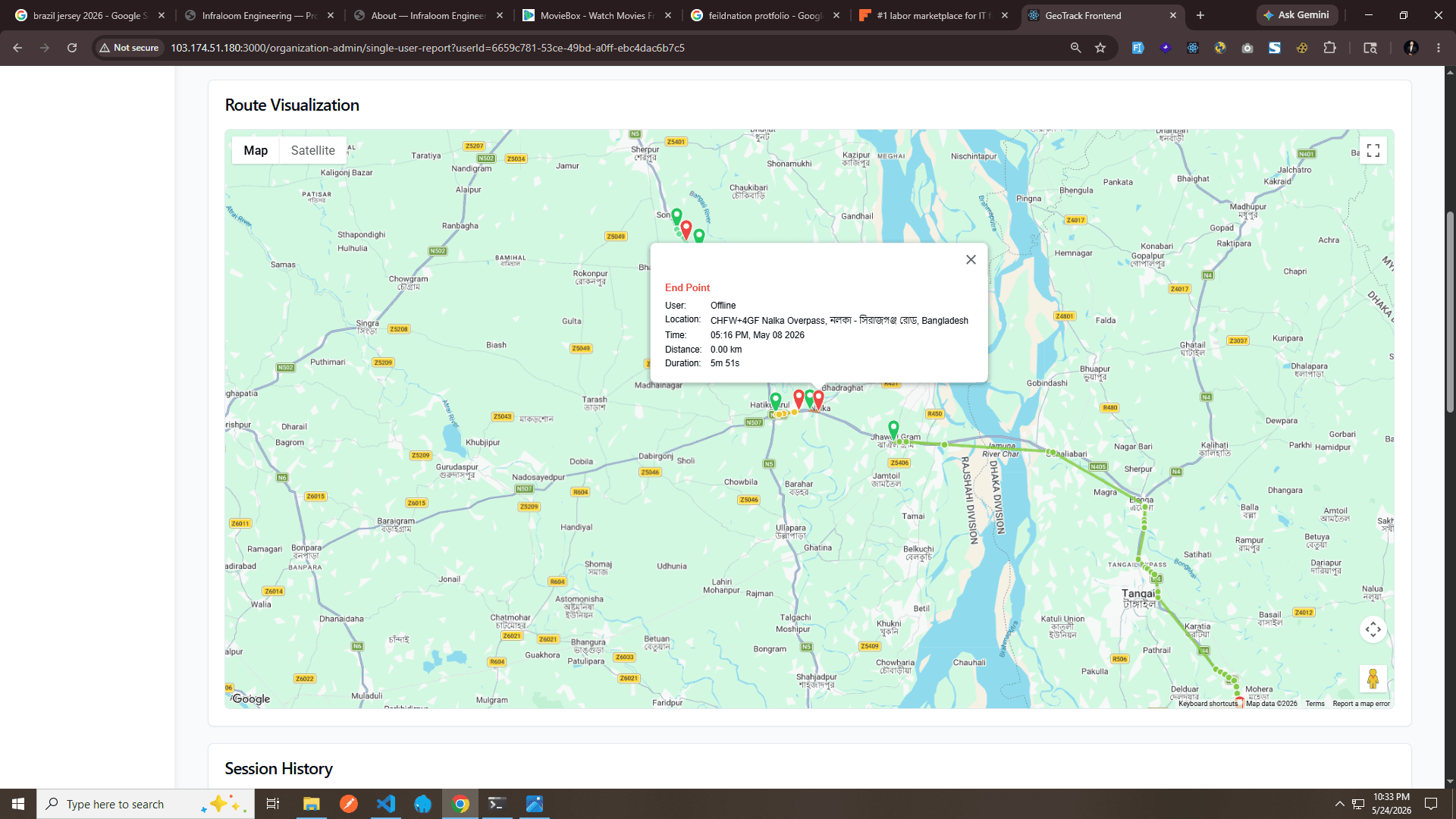 Geo-tracking Platform screenshot