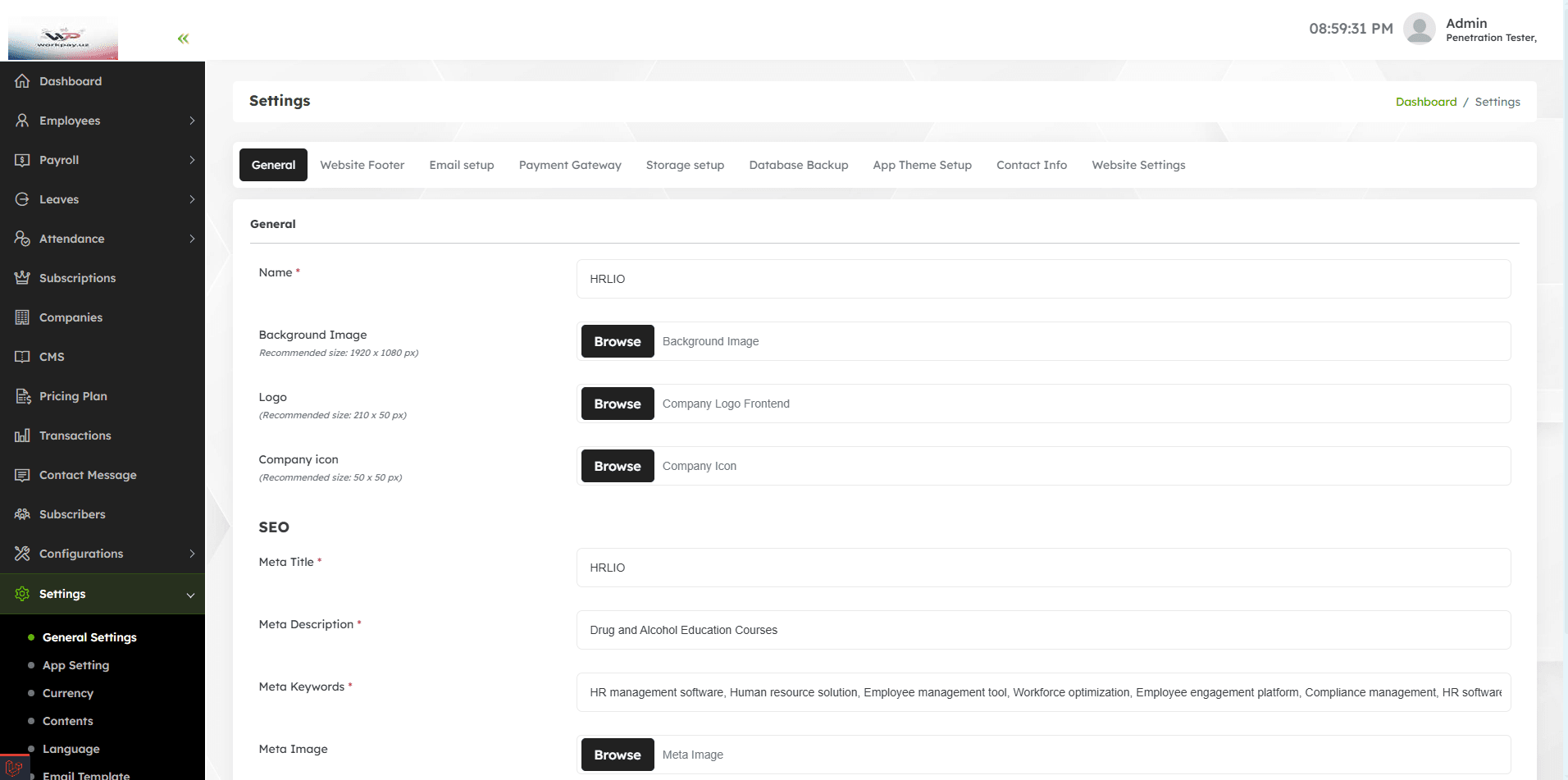 HRM screenshot 2